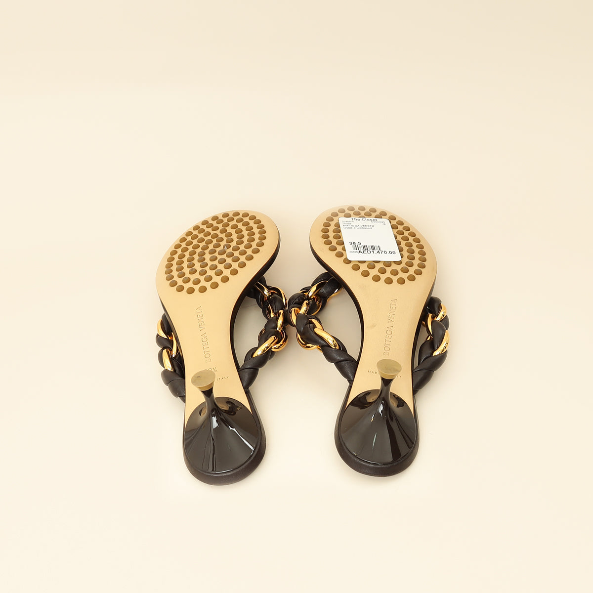 Bottega Veneta Chocolate Dot 55 Sandals 38.5-Bottega Veneta-THE CLOSET