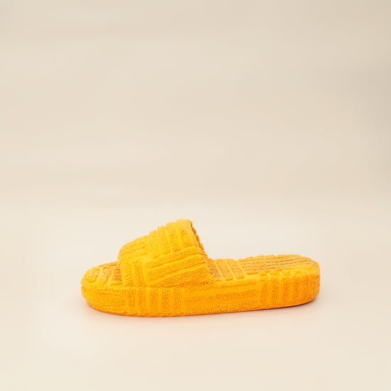 Bottega Veneta Orange Resort Sponge Slides 37-Bottega Veneta-THE CLOSET