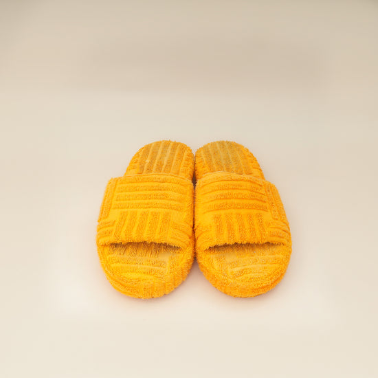 Bottega Veneta Orange Resort Sponge Slides 37-Bottega Veneta-THE CLOSET