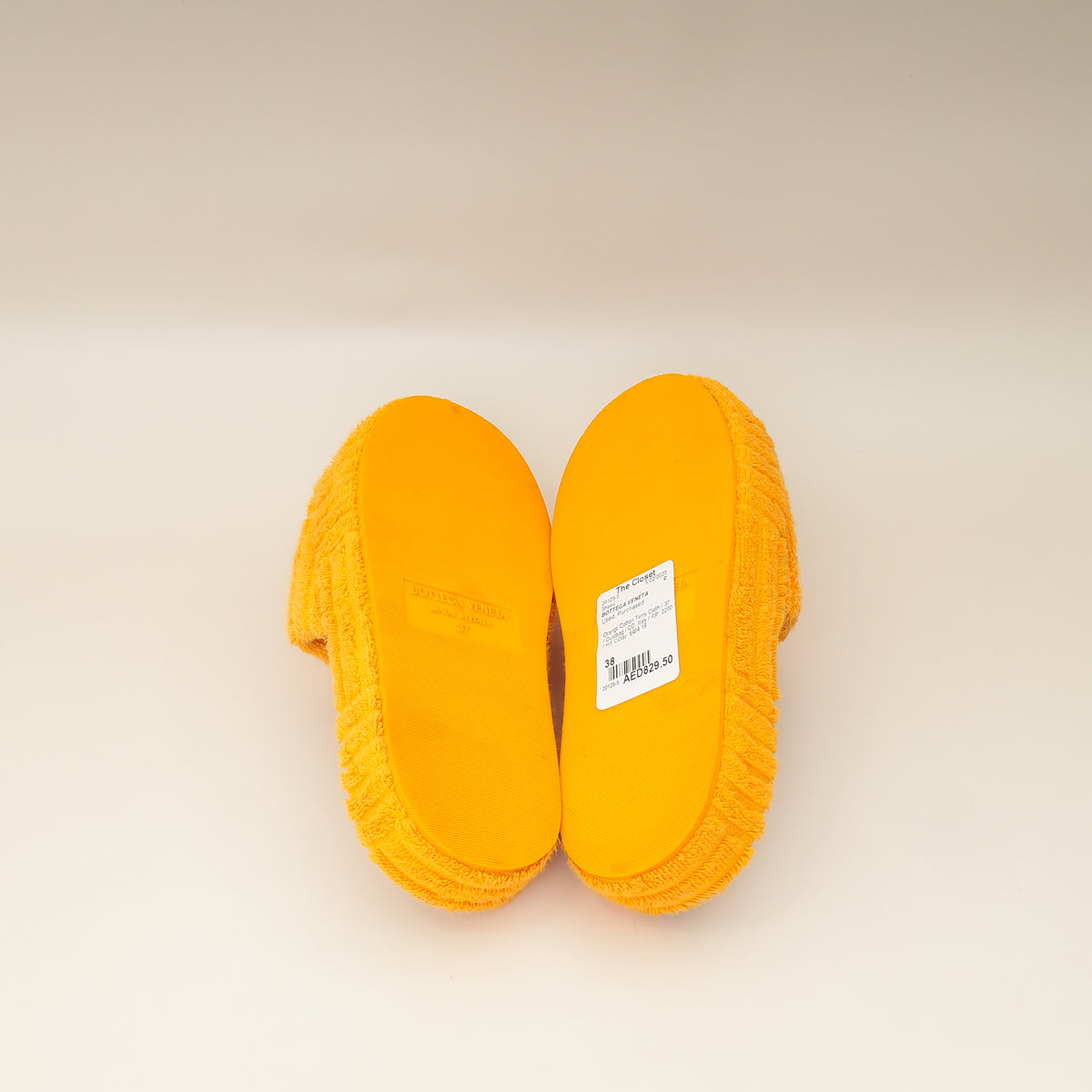 Bottega Veneta Orange Resort Sponge Slides 37-Bottega Veneta-THE CLOSET