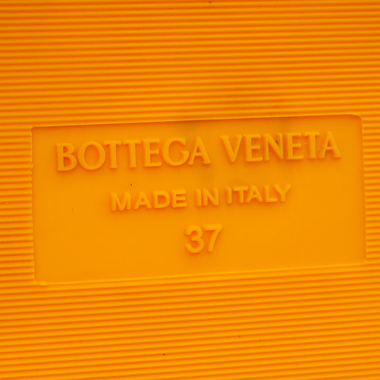 Bottega Veneta Orange Resort Sponge Slides 37-Bottega Veneta-THE CLOSET