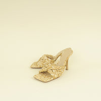 Bottega Veneta Natural Raffia Lido Heeled Mules 40
