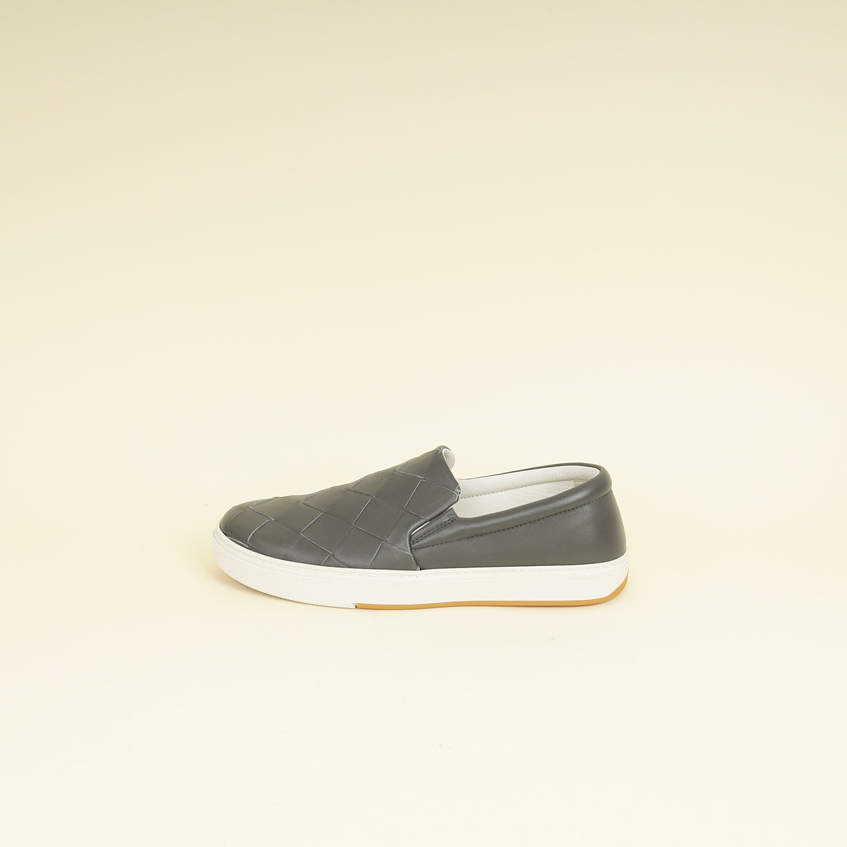 Bottega Veneta Grey Intrecciato Dodger Slip On Sneakers 41.5