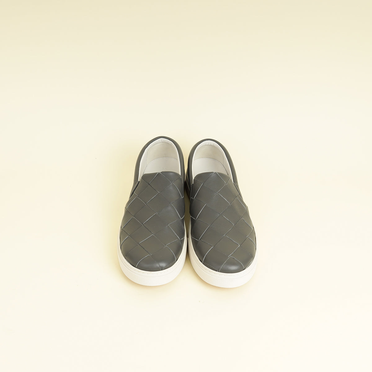 Bottega Veneta Grey Intrecciato Dodger Slip On Sneakers 41.5