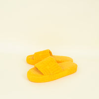 Bottega Veneta Yellow Orange Sponge Slide Sandals 41