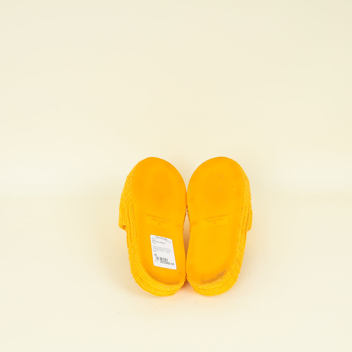 Bottega Veneta Yellow Orange Sponge Slide Sandals 41 | Pre-Owned