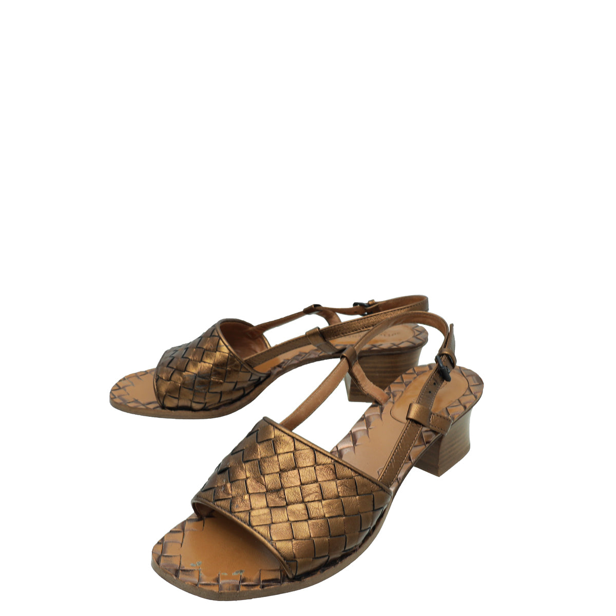 Bottega Veneta Bronze Intrecciato Slingback Sandal 36-Bottega Veneta-THE CLOSET