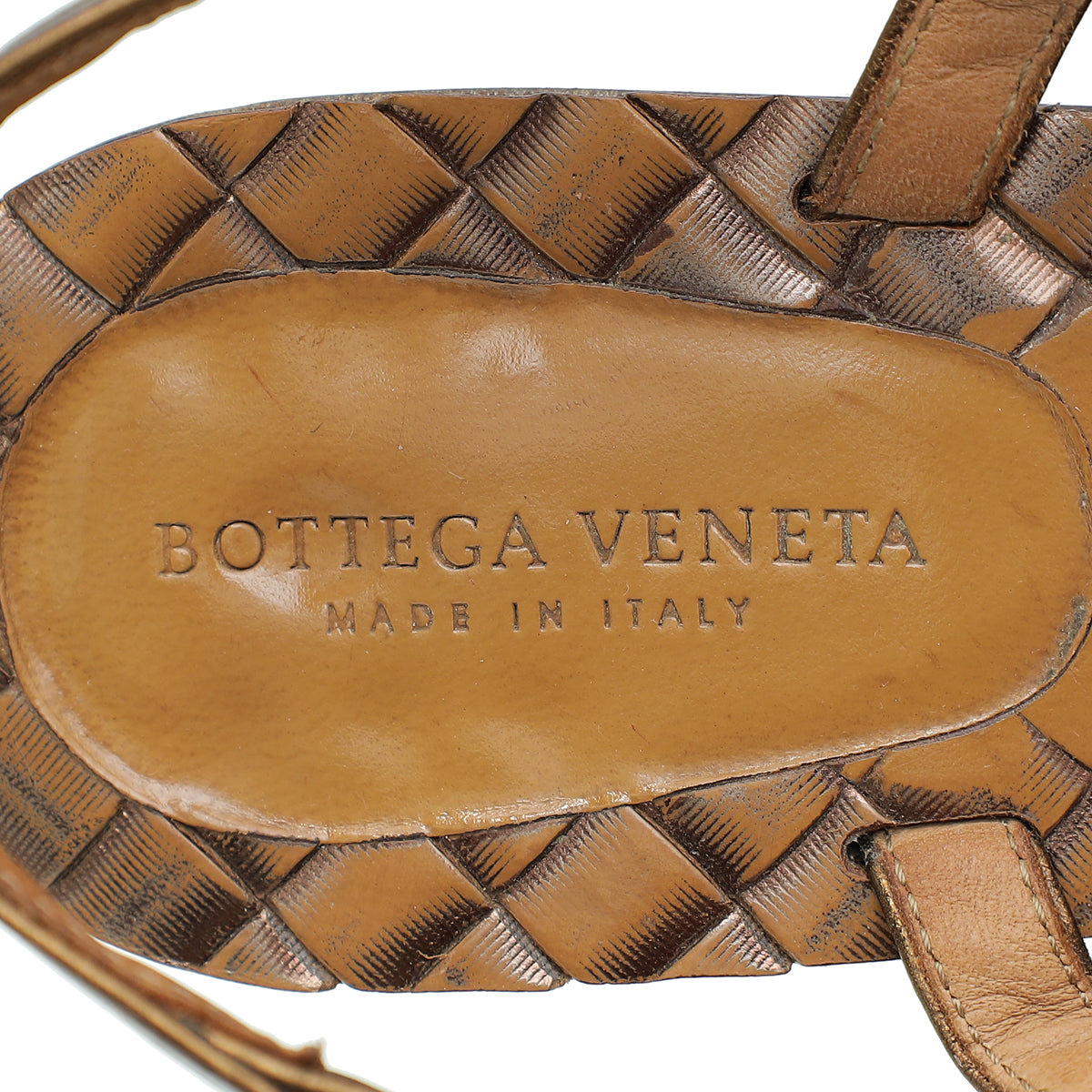 Bottega Veneta Bronze Intrecciato Slingback Sandal 36