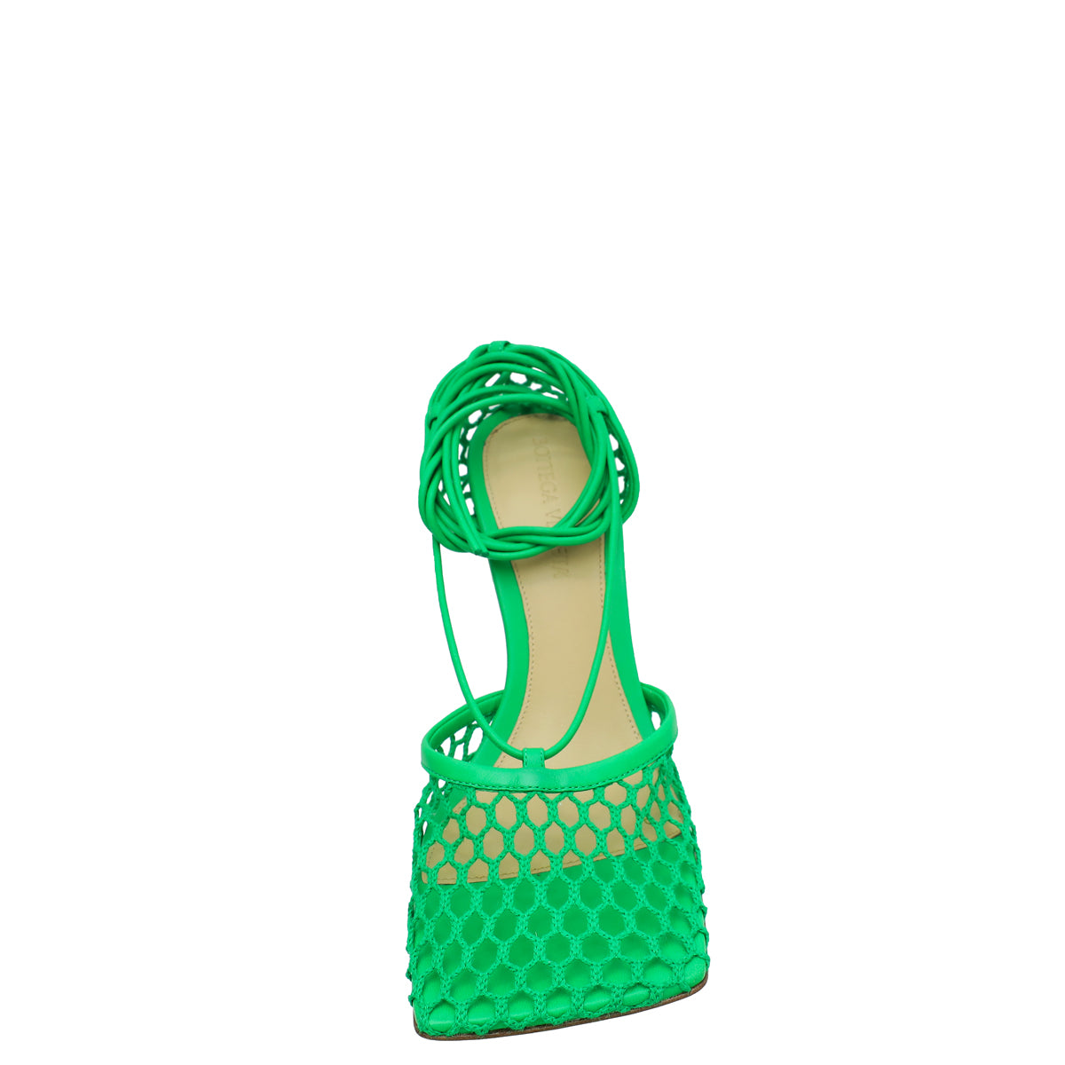 Bottega Veneta Green Stretch Lace Up Sandal 36