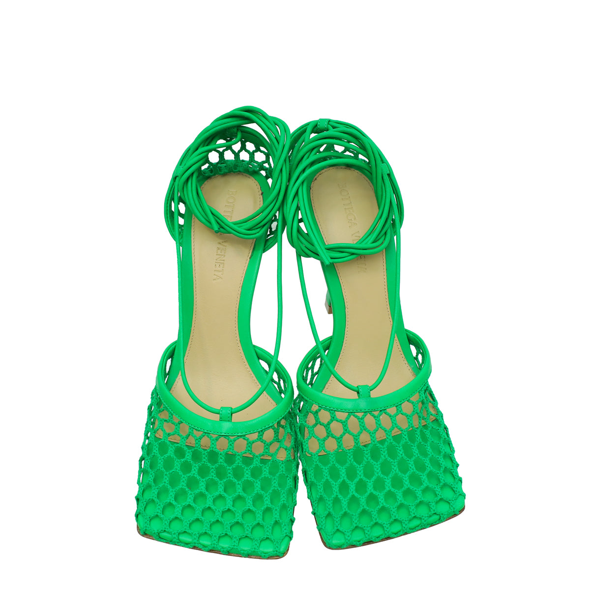 Bottega Veneta Green Stretch Lace Up Sandal 36