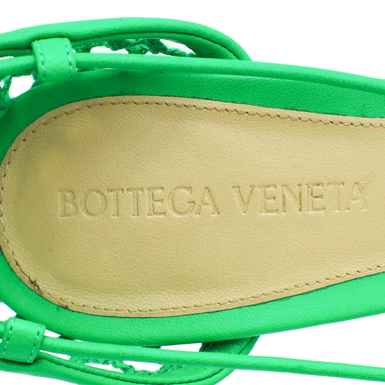 Bottega Veneta Green Stretch Lace Up Sandal 36