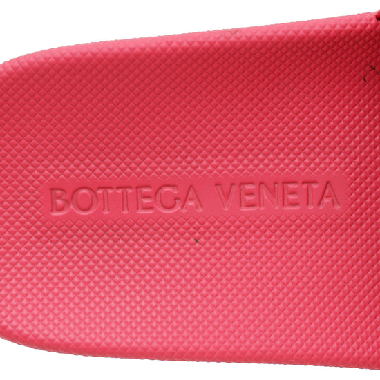 Bottega Veneta Pink Rubber Slider Sandal 36