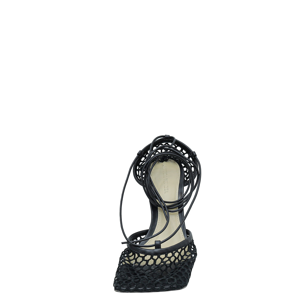 Bottega Veneta Black Stretch Lace-Up Sandal 38