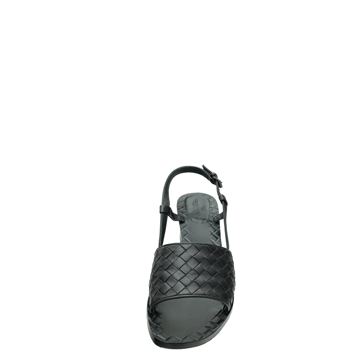 Bottega Veneta Black Intrecciato Slingback Sandal 38
