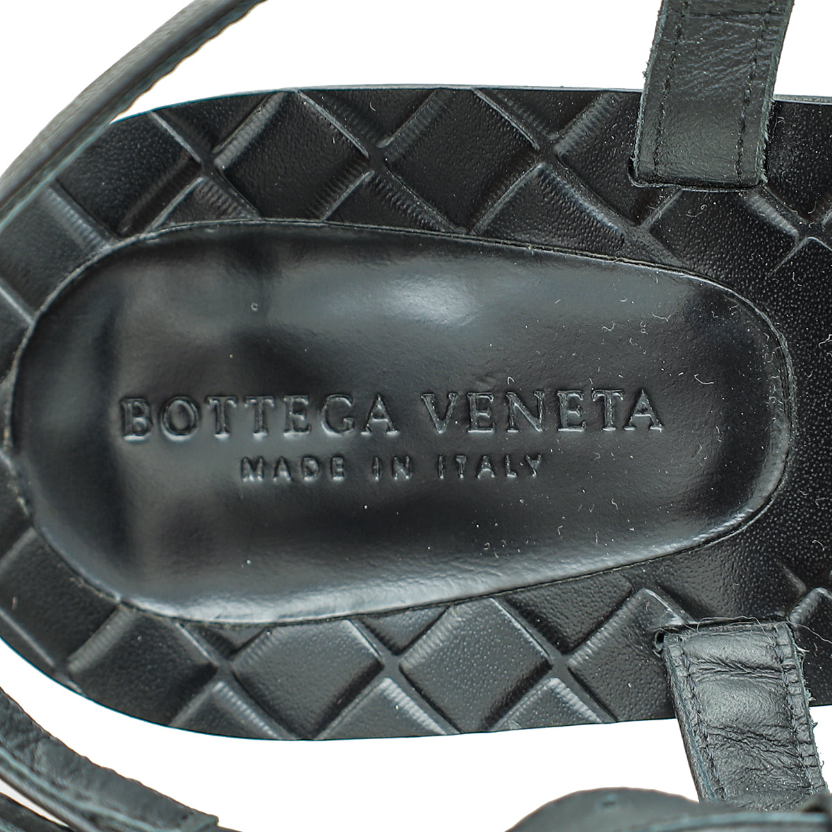 Bottega Veneta Black Intrecciato Slingback Sandal 38