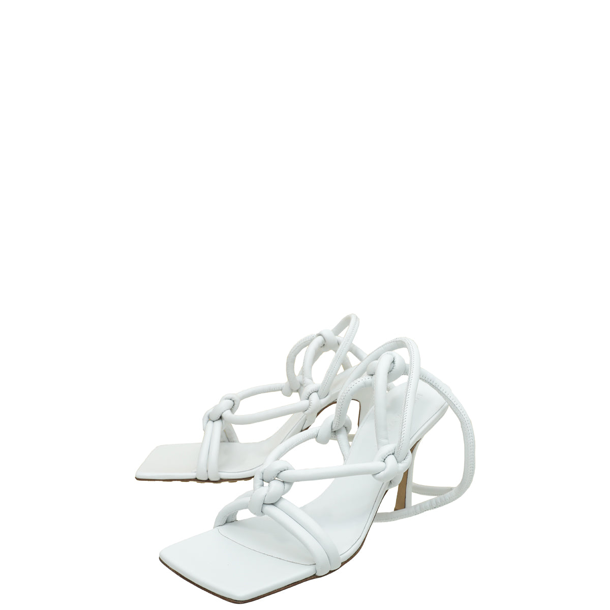 Bottega Veneta Optic White Knot Sandals 39.5-Bottega Veneta-THE CLOSET