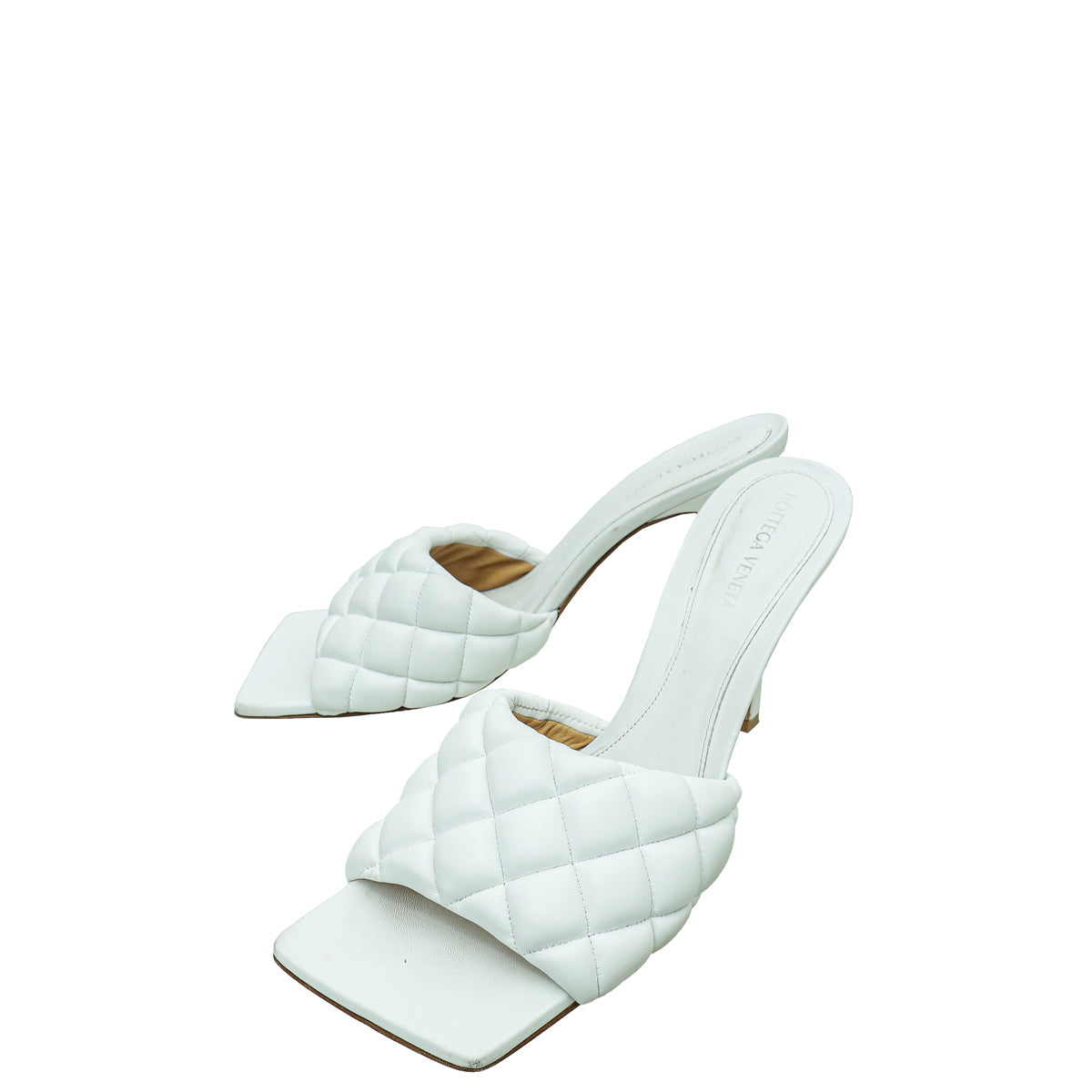 Bottega Veneta White Nappa Padded Mules 41-Bottega Veneta-THE CLOSET