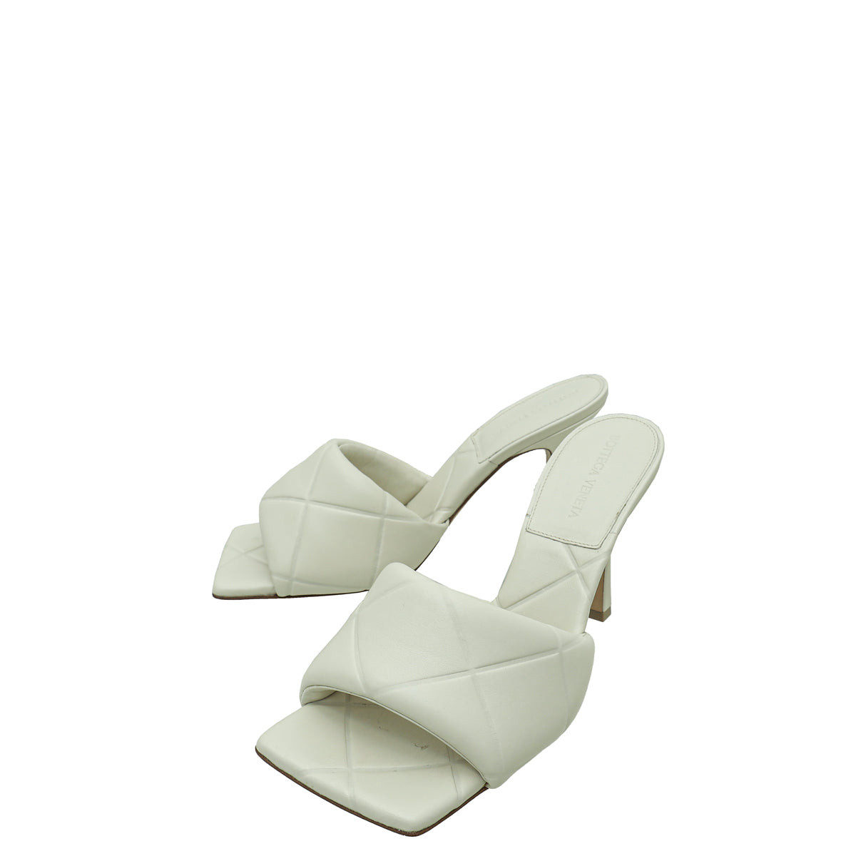 Bottega Veneta Off White Embossed Lido Mules 40-Bottega Veneta-THE CLOSET