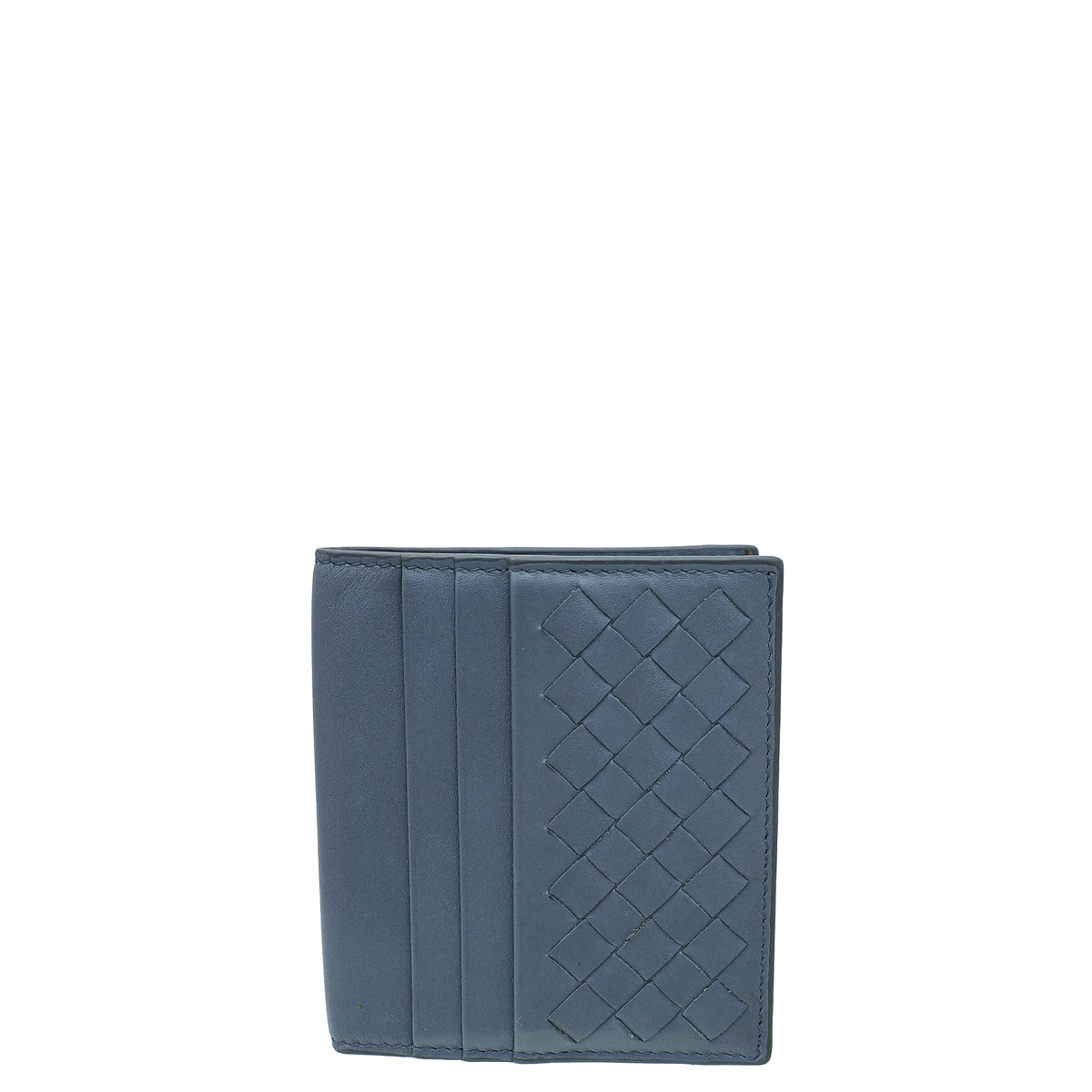 Bottega Veneta Grayish Blue Intrecciato Nappa Bifold Card Holder-Bottega Veneta-THE CLOSET