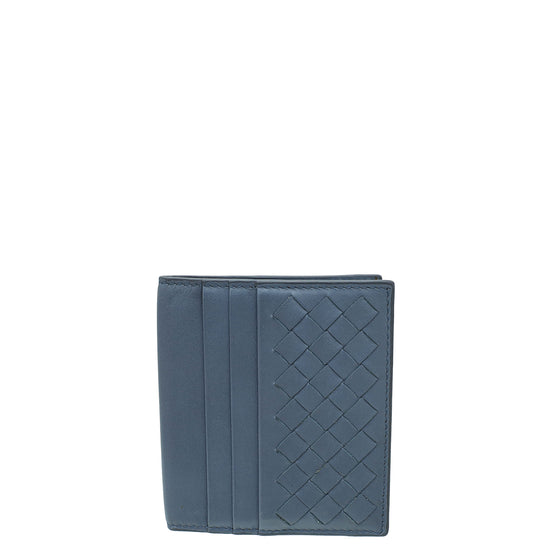 Bottega Veneta Grayish Blue Intrecciato Nappa Bifold Card Holder