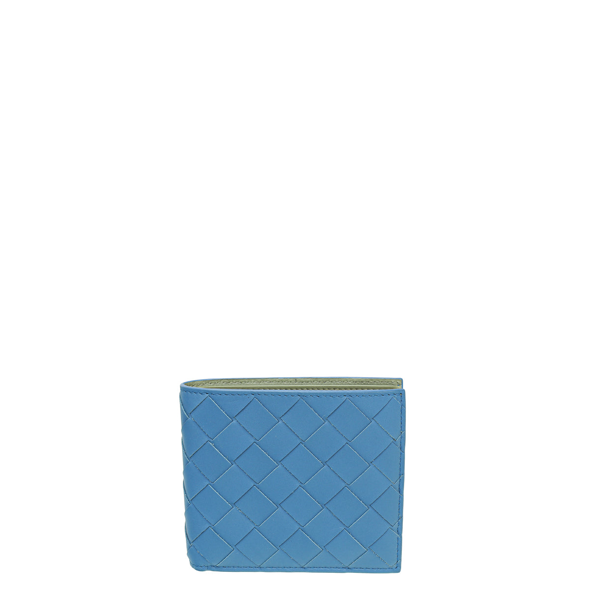Bottega Veneta Blue Intrecciato Bi-Fold Wallet-Bottega Veneta-THE CLOSET