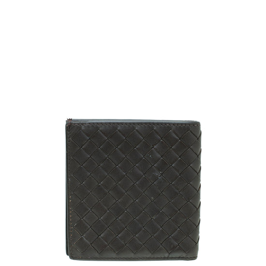 Bottega Veneta Chocolate Brown Intrecciato Nappa Slim Bifold Wallet