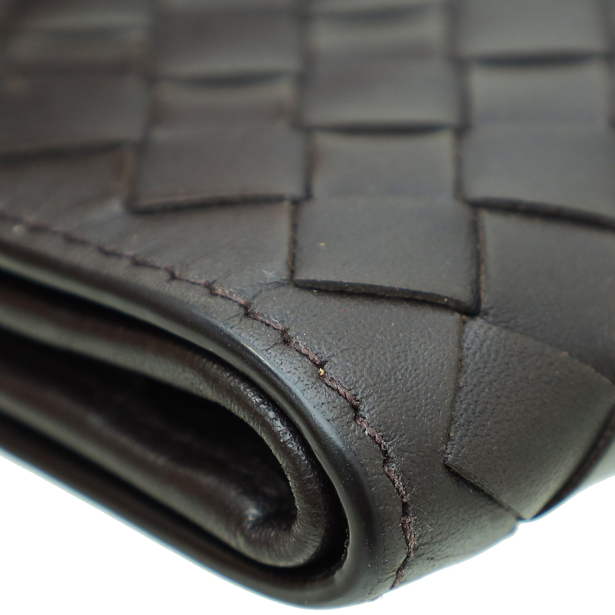 Bottega Veneta Chocolate Brown Intrecciato Nappa Slim Bifold Wallet