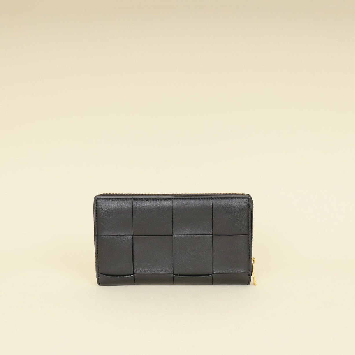 Bottega Veneta Black Cassette Zip Around Wallet-Bottega Veneta-THE CLOSET