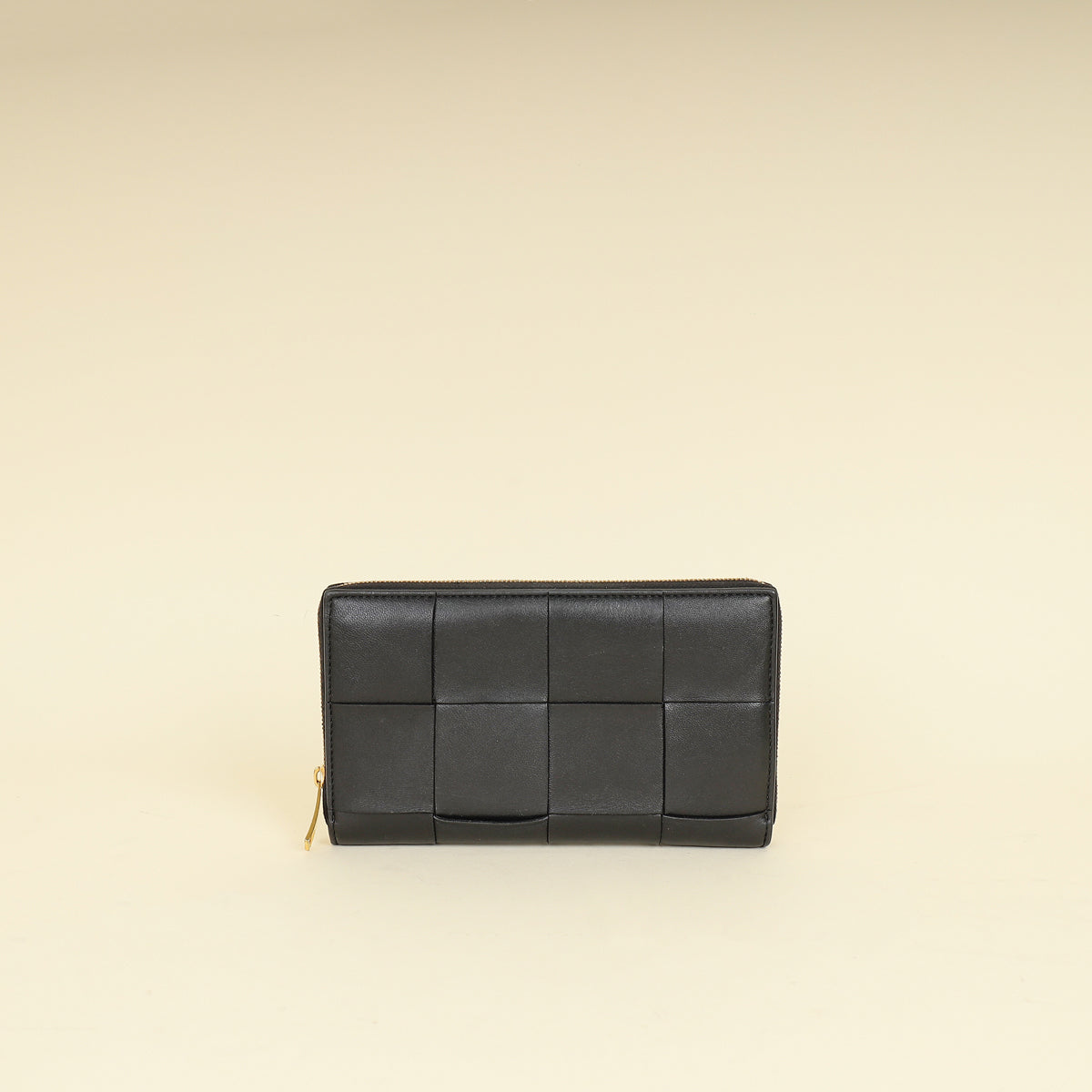 Bottega Veneta Black Cassette Zip Around Wallet-Bottega Veneta-THE CLOSET