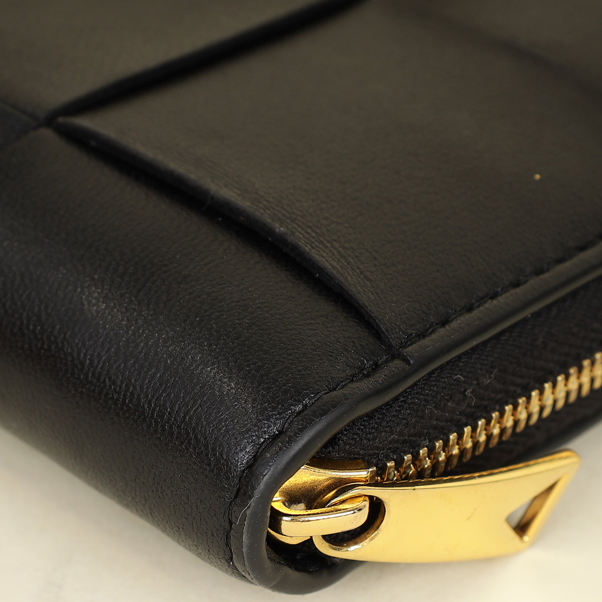 Bottega Veneta Black Cassette Zip Around Wallet-Bottega Veneta-THE CLOSET