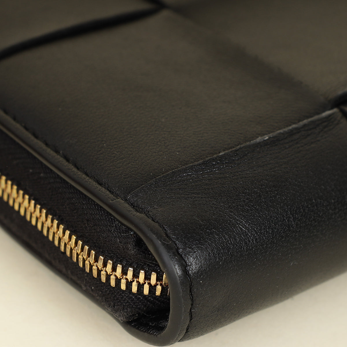 Bottega Veneta Black Cassette Zip Around Wallet-Bottega Veneta-THE CLOSET