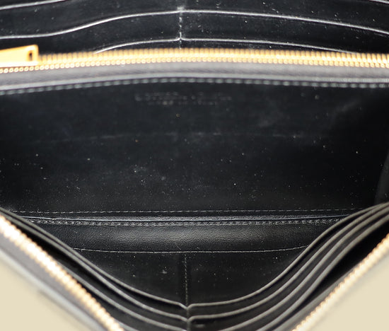 Bottega Veneta Black Cassette Zip Around Wallet-Bottega Veneta-THE CLOSET