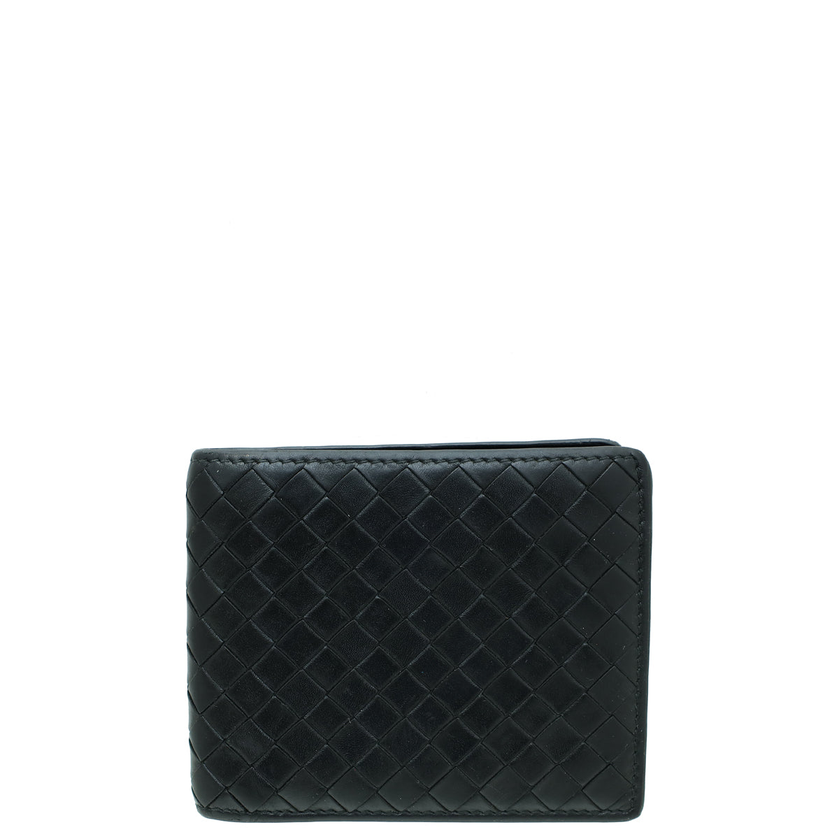 Bottega Veneta Black Intrecciato Nappa Bifold Mens Wallet-Bottega Veneta-THE CLOSET