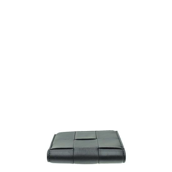 Bottega Veneta Black Cassette Bi-Fold Zip Wallet