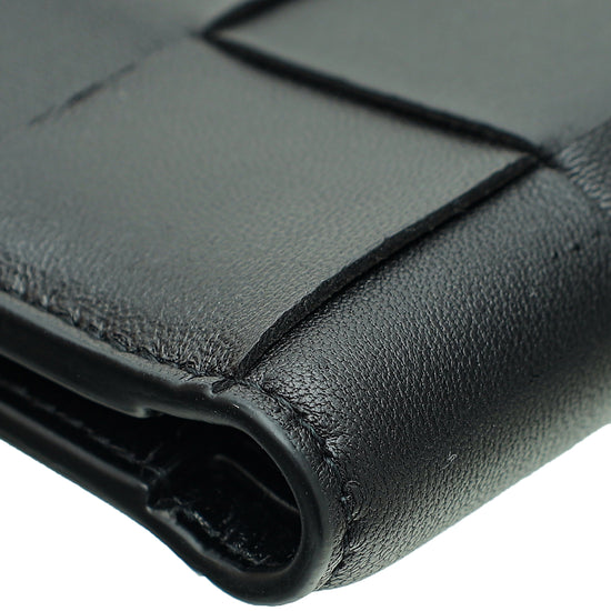 Bottega Veneta Black Cassette Bi-Fold Zip Wallet