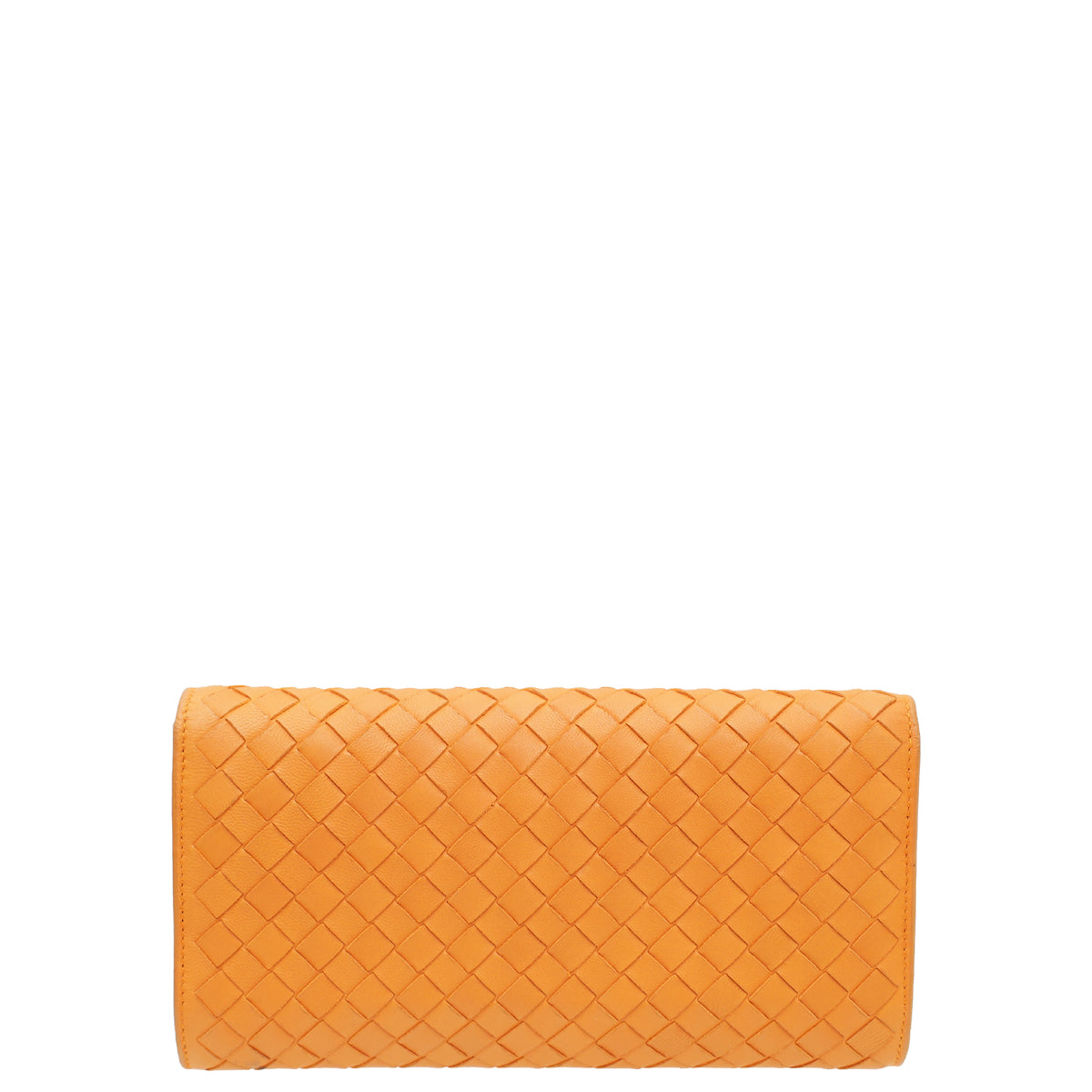 Bottega Veneta Brownish Orange Intrecciato Flap Long Wallet-Bottega Veneta-THE CLOSET