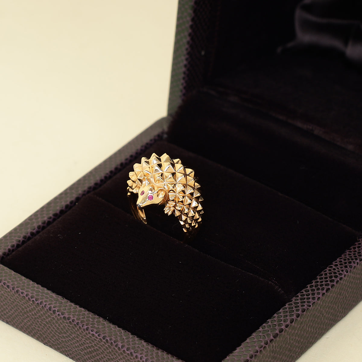 Boucheron 18K Pink Gold Animaux de Collection "Hans the Hedgehog" Ring Small Model 53-Boucheron-THE CLOSET