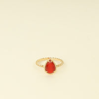 Boucheron 18K Yellow Gold Serpent Bohème Small Motif Carnelian Ring 55