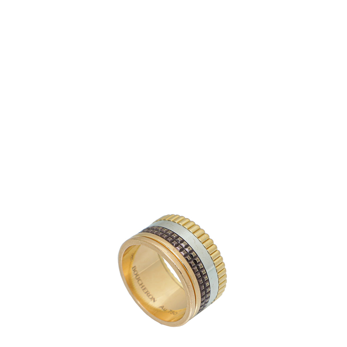Boucheron 18K Tricolor Gold Quatre Classique Large Model Ring 56-Boucheron-THE CLOSET