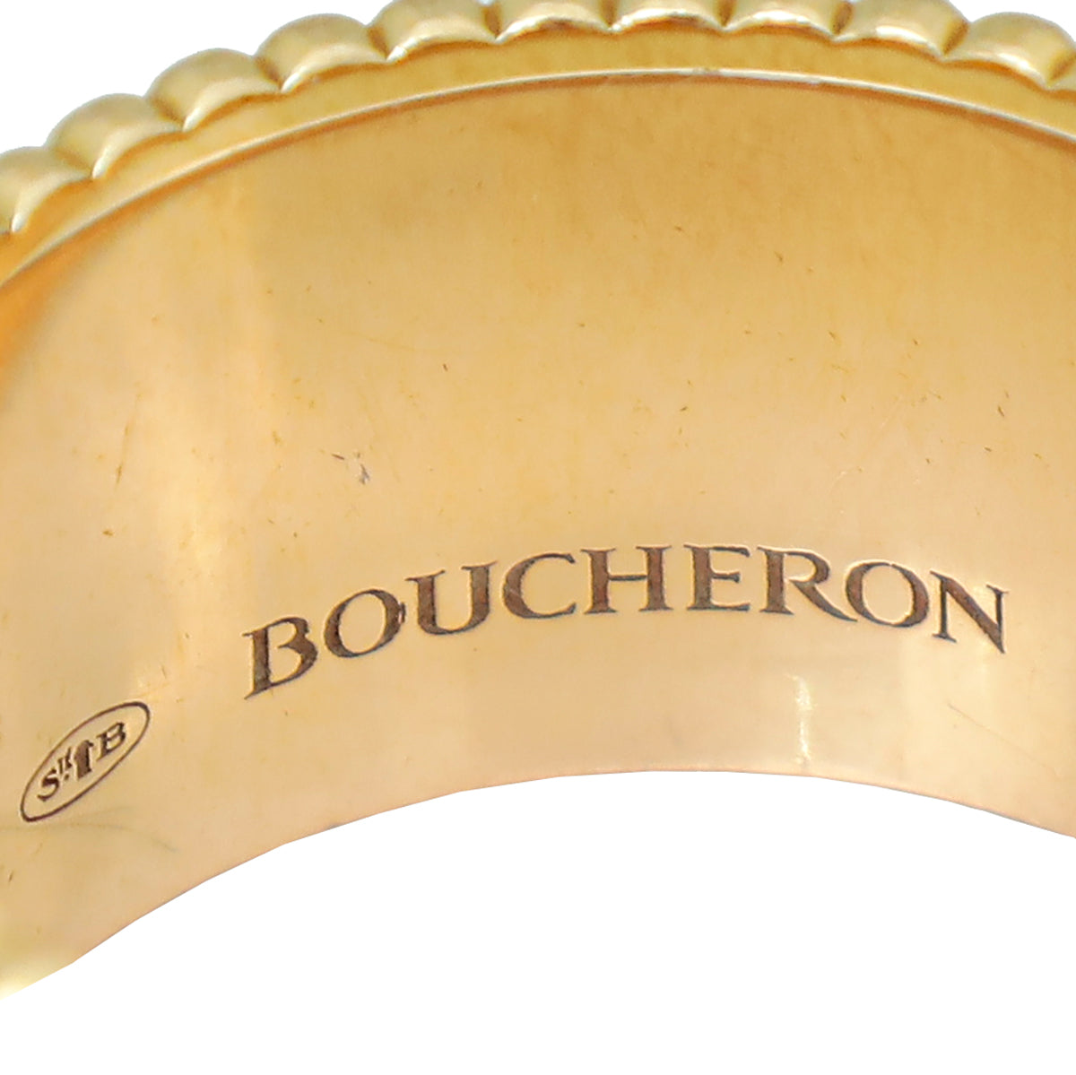 Boucheron 18K Tricolor Gold Quatre Classique Large Model Ring 56