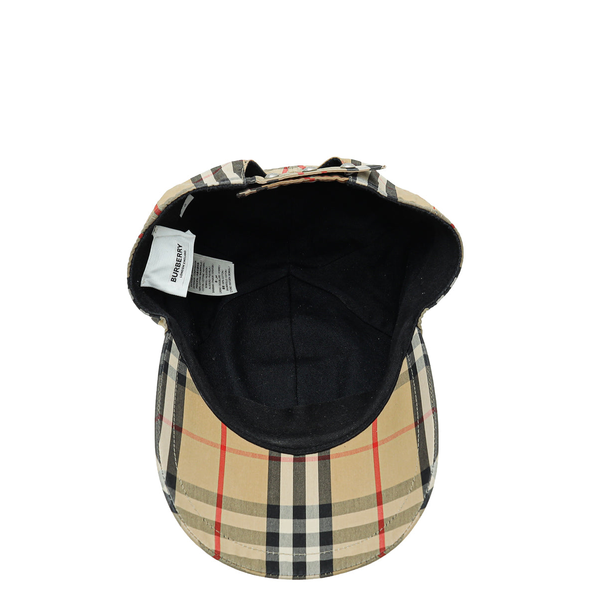 Burberry Archive Beige TB Monogram Motif Vintage Check Cotton Baseball Cap