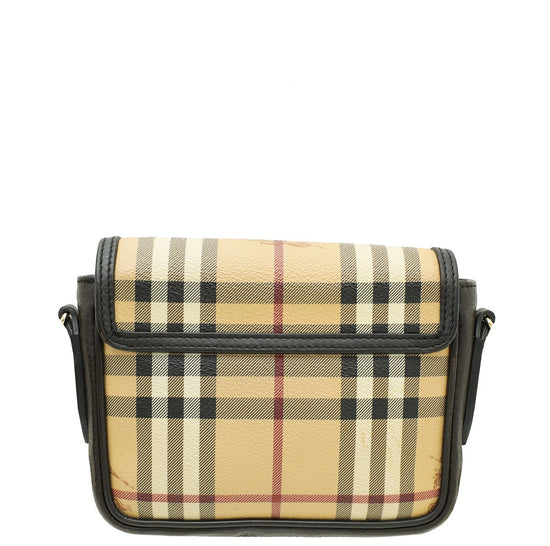 Burberry Bicolor Haymarket Check Tassel Mini Chain Crossbody Bag