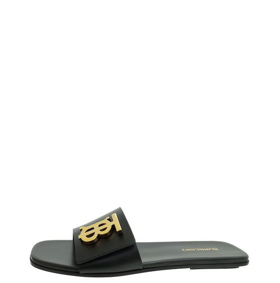 Burberry Black TB Logo Slide Sandal 38