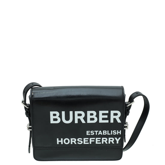 Burberry Bicolor Grace Horseferry Print Crossbody Bag