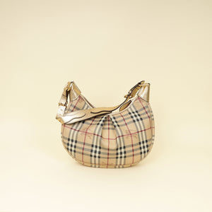 Burberry Bicolor Haymarket Hobo Bag