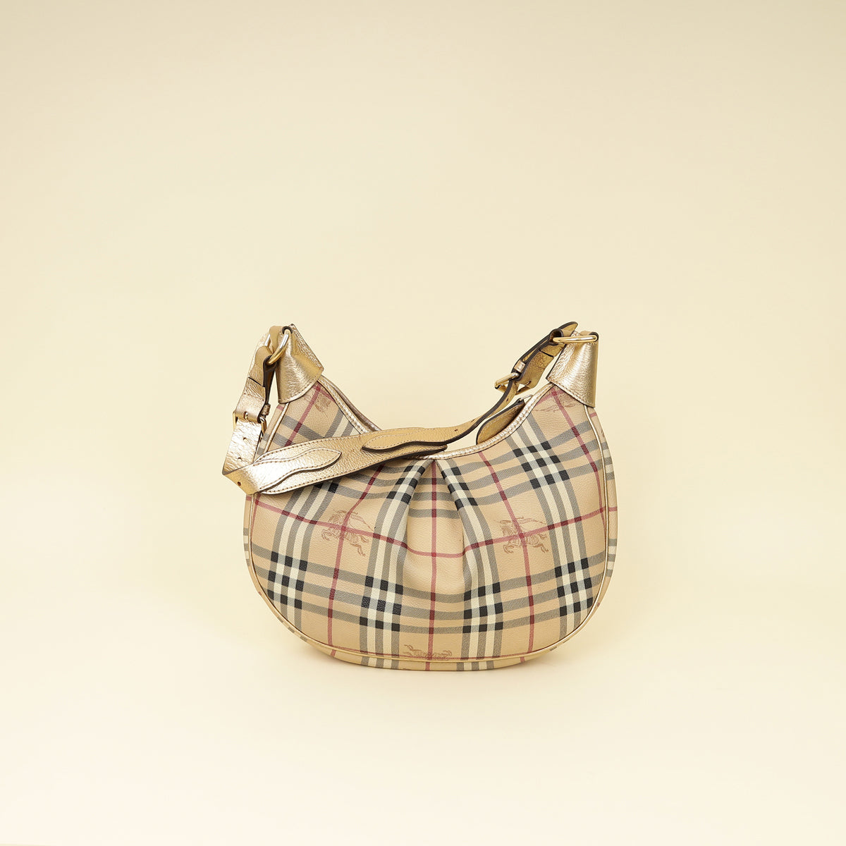Burberry Bicolor Haymarket Hobo Bag-Burberry-THE CLOSET