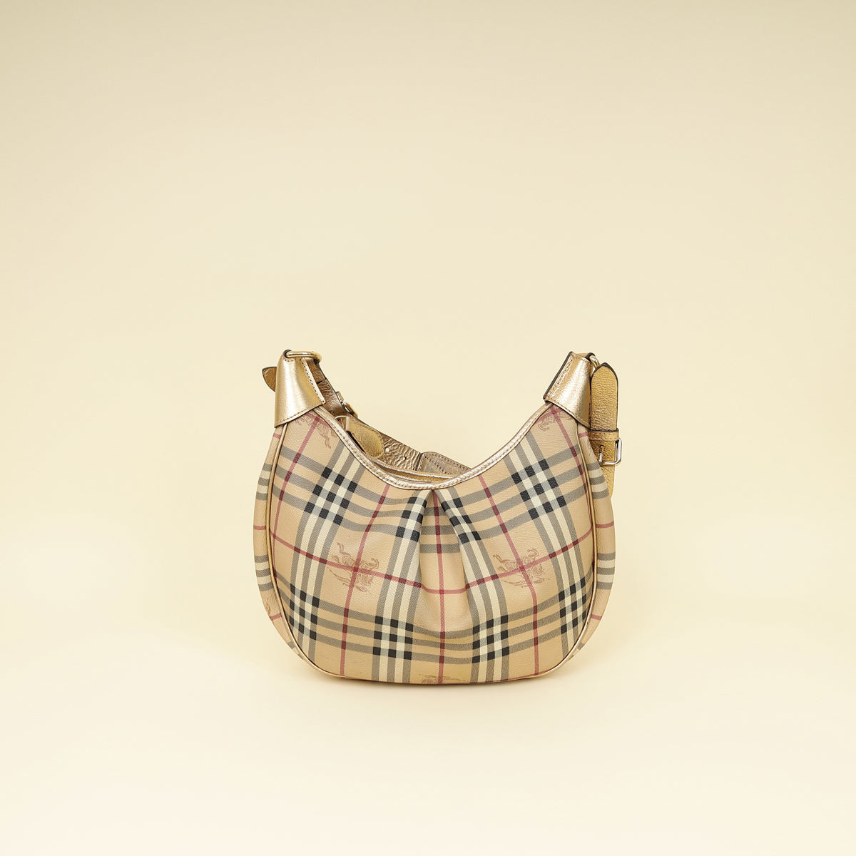 Burberry Bicolor Haymarket Hobo Bag-Burberry-THE CLOSET