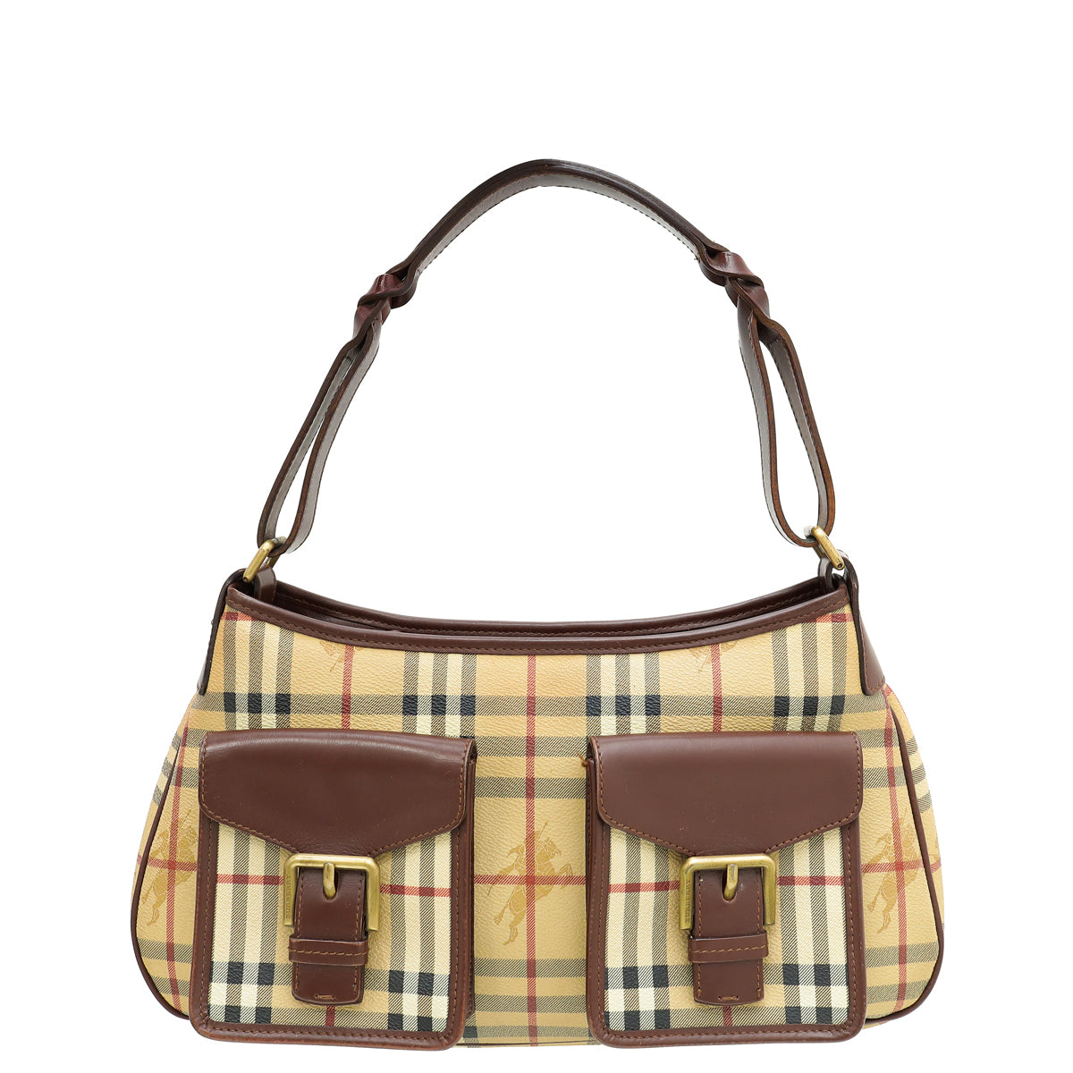 Burberry Bicolor Vintage Haymarket Check Pocket Hobo Bag-Burberry-THE CLOSET