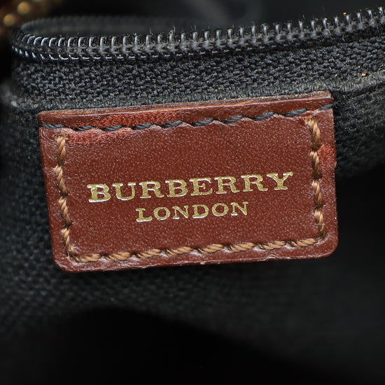 Burberry Bicolor Vintage Haymarket Check Pocket Hobo Bag