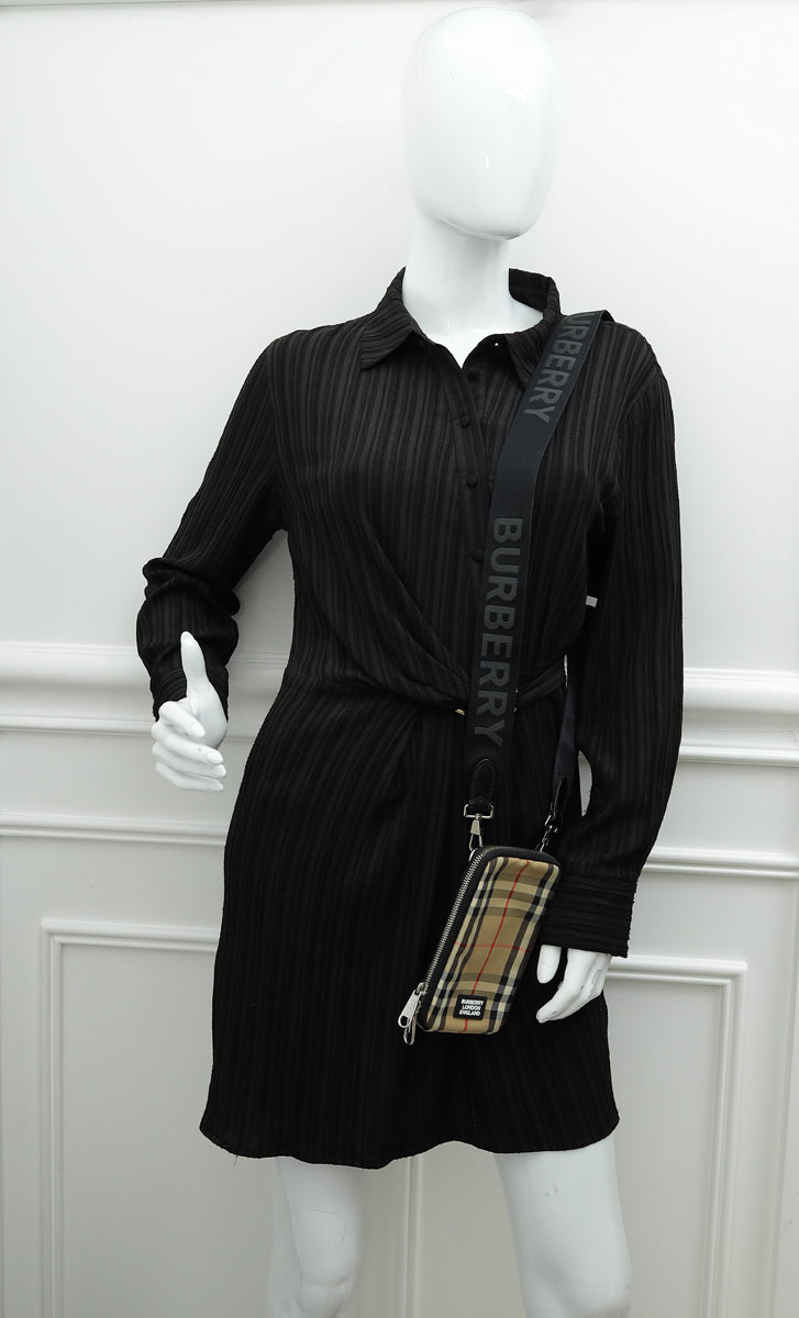 Burberry Beige Vintage Phone Case with Detachable Strap-Burberry-THE CLOSET